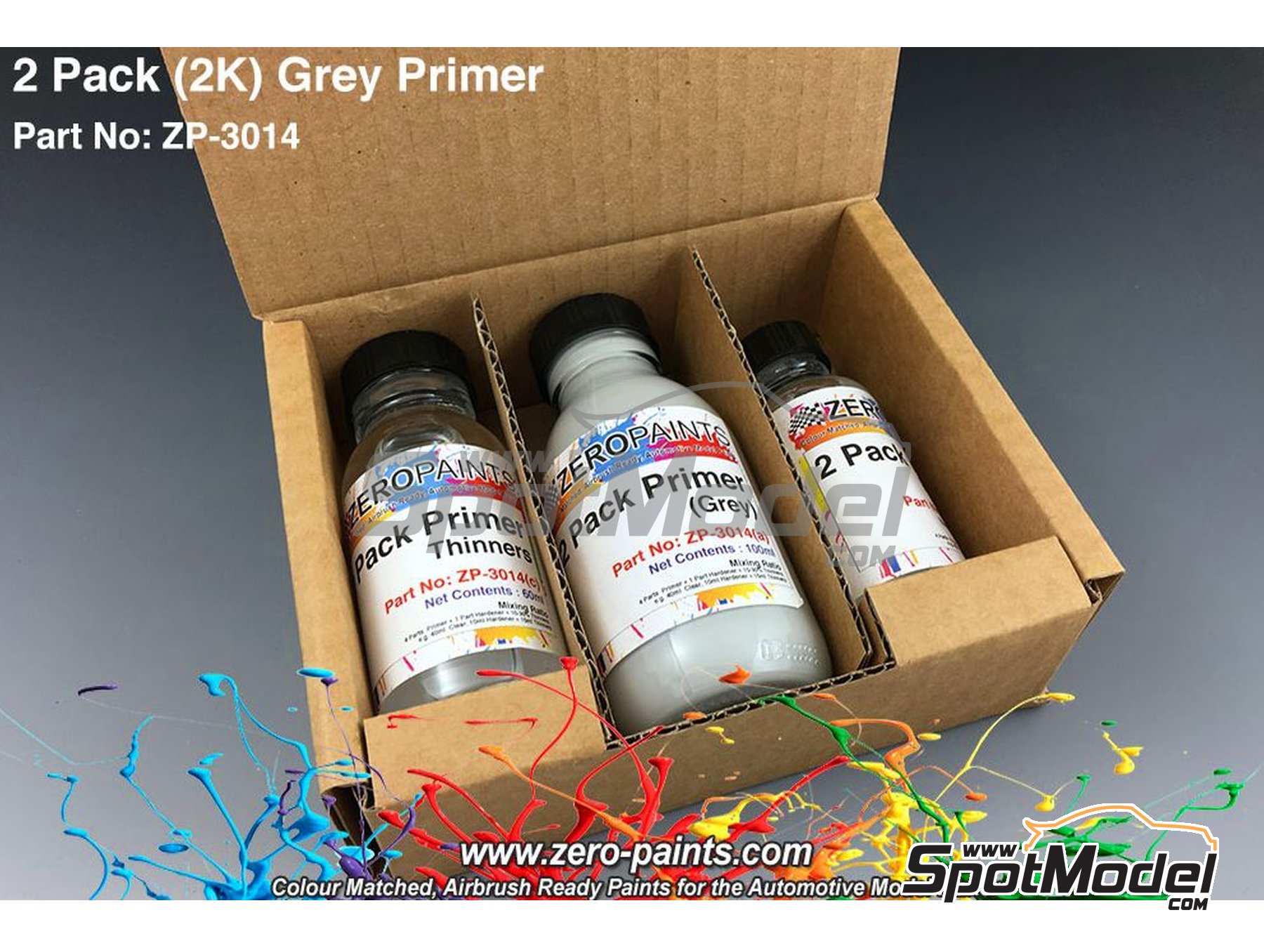 Zero Paints ZP3014 Primer 2 Pack Grey Primer Set (2K) 1 x 30ml + 1 x